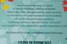 Podziękowania od organizatora dla uczestników festiwalu Polska od Kuchni 